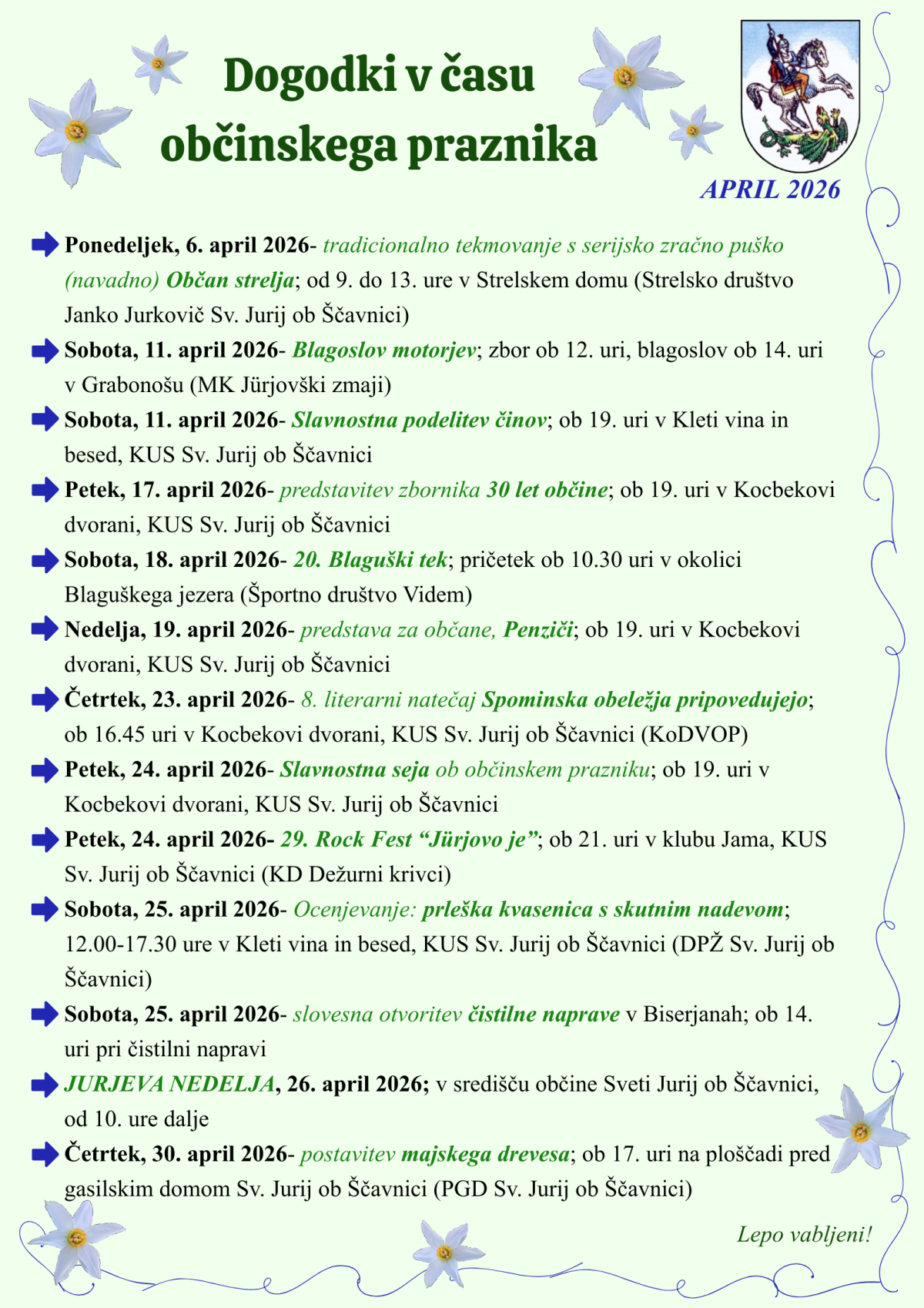 2026_dogodki v času občinskega praznika Sveti Jurij ob Ščavnici